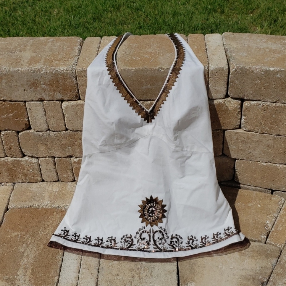 Island Republic beaded halter top